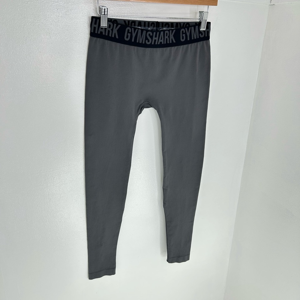 Gymshark Womens Leggings‎ Size Small Gray Midrise Logo Workout Activewear 27x25 - Picture 3 of 11